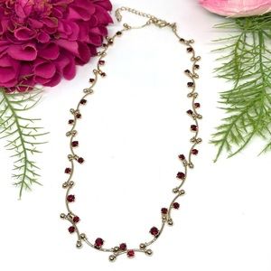 VINTAGE⚜️MONET Rubies with Golden Chain Necklace